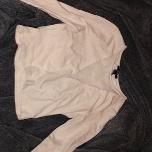 Deep plunge mesh crop top